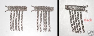 Vintage Silver Tone Metal Chain Hair Barrette Odd Pair