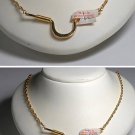 VINTAGE HONG KONG 60’S GOLD TONE METAL NECKLACE JEWELRY