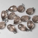 VINTAGE LOT  12 PLASTIC FACETED BLACK TRANSLUCENT BEADS