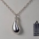 SILVER PLATED METAL SILVER DROP NECKLACE VINTAGE JEWEL