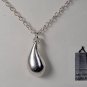SILVER PLATED METAL SILVER DROP NECKLACE VINTAGE JEWEL
