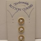 BUTTON COVERS GOLDTONE WHITE ROSE VINTAGE JEWELRY
