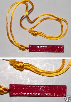 RETRO PINK SCHOOL RULER PENDANT NECKLACE JEWELRY