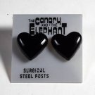 THE CANARY AND ELEPHANT BLACK HEART EARRINGS JEWELRY