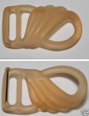 Vintage Frosted Yellow Hard Plastic Belt Buckle