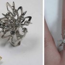 VINTAGE SILVER TONE CLEAR RHINESTONE RING JEWELRY