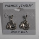 MADE IN USA RATTLE SNAKE EARRINGS SILVER TONE  FASHION