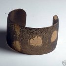 VINTAGE GOLD TONE LEOPARD SPOT CUFF BRACELET JEWELRY