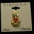 FIRENZA VINTAGE OWL SHOE CHARM GOLD TONE ENAMEL JEWELRY