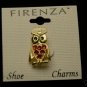 FIRENZA VINTAGE OWL SHOE CHARM GOLD TONE ENAMEL JEWELRY