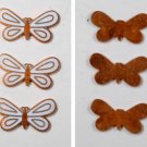 VINTAGE COPPER METAL WHITE ENAMEL BUTTERFLY FINDINGS