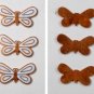 VINTAGE COPPER METAL WHITE ENAMEL BUTTERFLY FINDINGS