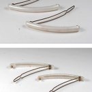 VINTAGE PAIR WHITE MADE IN FRANCE HAIR BARRETTES