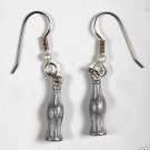 VINTAGE SILVER COKE BOTTLE SILVER TONE WIRE EARRINGS