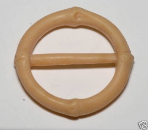 Vintage Hard Plastic Cream Bamboo Style Belt Buckle