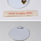 VINTAGE HONG KONG 60’S WHITE METAL GOLD HEART PENDANT