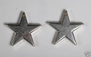 VINTAGE SILVER TONE METAL STAR PENDANTS CHARMS