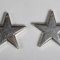 VINTAGE SILVER TONE METAL STAR PENDANTS CHARMS