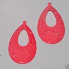 PINK METAL VINTAGE PENDANT EARRING DANGLE JEWELRY