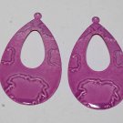 PURPLE METAL VINTAGE PENDANT EARRING DANGLE JEWELRY