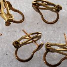 Vintage Lot of 12 Earring Parts Raw Brass Metal Lever Ear Wires