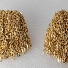 Vintage Gold Metal Chain Pom Pom Shoe Clip Pair Made in Hong Kong