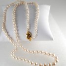 Vintage Monet  White Glass Graduated Pearl Strand Necklace Jewelry Box Clasp