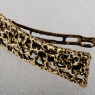 Vintage Hair Barrette Gold Tone Metal Crochet Style Spaces Hair Accessorie