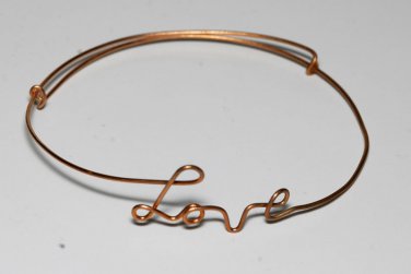 Vintage Old Copper Wire Love Bracelet Jewelry