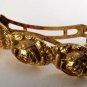 Vintage Hair Barrette Rose Buds Gold Tone Metal Hair Accessories