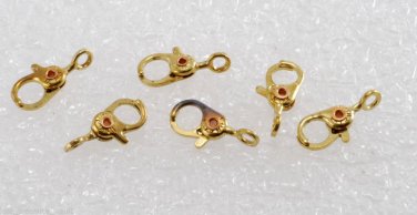 Vintage Claw Clasp Brass Metal Lot Of 6 Lead Free Jewelry Making