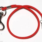 STRETCHY BUNGEE CORD KEYCHAIN PAGER CELL PHONE ID Badge Holder Clip RED