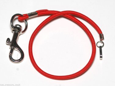 STRETCHY BUNGEE CORD KEYCHAIN PAGER CELL PHONE ID Badge Holder Clip RED