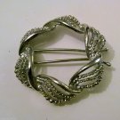 VINTAGE SILVER TONE METAL ROUND HAIR BARRETTE  JEWELRY