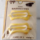 Vintage Tip Top Hair Slide Barrette Pair Yellow NOC Made in Hong Kong