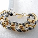 Guess Large Link Bracelet Ribbon Gold Plated Metal New With Tag Jewelry