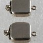 Vintage Silver Metal Square Single Strand Square Box Clasp Japan Pair