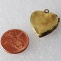 Vintage Brass Dove Heart Locket Pendant Jewelry Making 20mm