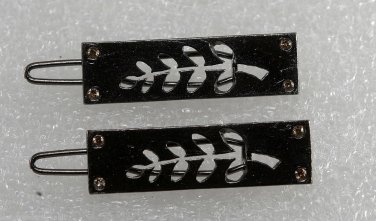 Vintage Black Metal Leaf Erica Hope Hair Barrettes