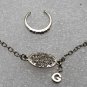 Guess Letter Silver G Ankle Bracelet Toe Ring Silver Metal Rhinestone Set