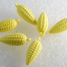 Vintage Plastic Corn on the Cob Pendants Charms Yellow Plastic Lot of 6