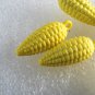 Vintage Plastic Corn on the Cob Pendants Charms Yellow Plastic Lot of 6