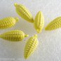 Vintage Plastic Corn on the Cob Pendants Charms Yellow Plastic Lot of 6