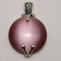 Vintage Large Pink Synthetic Cat Eye Pendant Jewelry