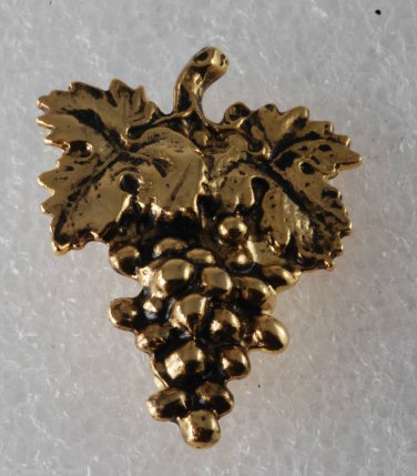 Vintage Gold PLated Brass Grape Bunch Pin IWA Dallas TX Jewlrey