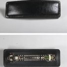 VINTAGE BLACK LEATHER BARRETTE HAIR CLIP ACCESSORY