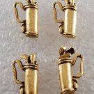 Vintage Lot of 4 Brass Metal Golf Bag Charms Jewelry Making Pendants