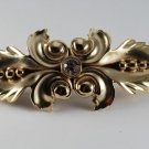 Vintage Hair Barrette Gold Plated Leaf and Berry Rhinestone Hair Accessorie