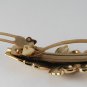 Vintage Hair Barrette Gold Plated Leaf and Berry Rhinestone Hair Accessorie
