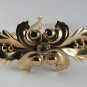 Vintage Hair Barrette Gold Plated Leaf and Berry Rhinestone Hair Accessorie